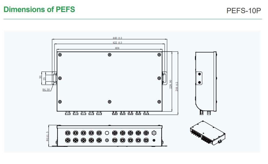 Dimensions of PEFS-10P