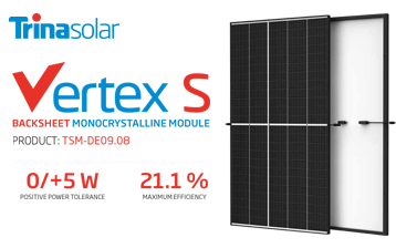 Trina Solar Vertex S black frame DE09.08 – with logo banner
